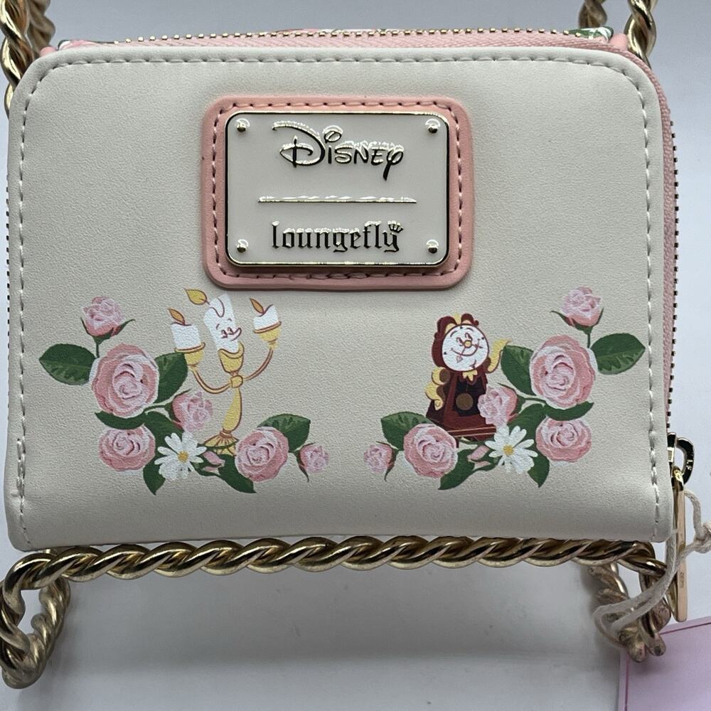 Loungefly Disney Beauty and the Beast Belle Small Zip Around Wallet Beige NWT - Picture 12 of 16